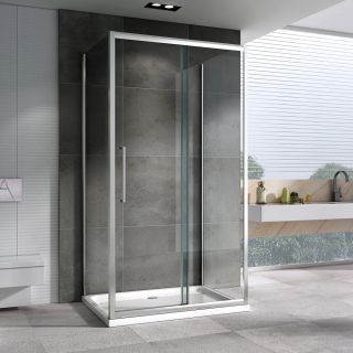 Душевой уголок ABBER Schwarzer Diamant AG30100H-S80-S80 100x80см хром