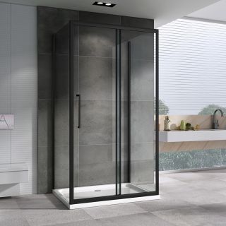 Душевой уголок ABBER Schwarzer Diamant AG30180BH-S60B-S60B 180x60см чёрный