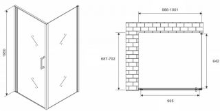 Душевой уголок ABBER Sonnenstrand 100x70см хром AG04100-S70