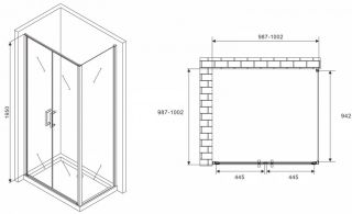 Душевой уголок ABBER Sonnenstrand 100x100см чёрный AG04100BC-S100B