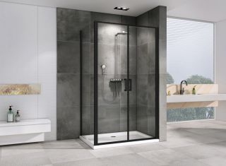 Душевой уголок ABBER Sonnenstrand 100x80см чёрный AG04100BC-S80B