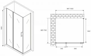Душевой уголок ABBER Sonnenstrand AG04100MS-S70M 100x70см хром