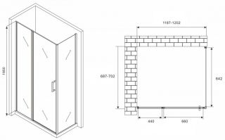 Душевой уголок ABBER Sonnenstrand 120x70см чёрный AG04120BS-S70B