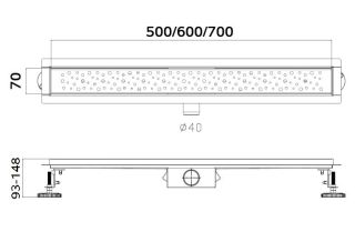 Душевой лоток Haiba HB92600 60см сатин