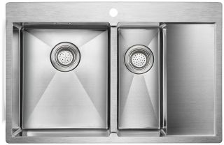 Мойка кухонная Paulmark Union PM537851-BSL левая брашированная нержавеющая сталь