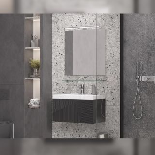 Тумба под раковину подвесная Velvex Edge tp.EDG.9696.70.1Y графит, 70 см