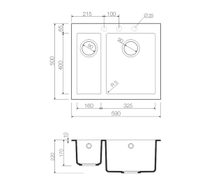 Мойка кухонная Omoikiri Bosen 59-2-GR leningrad grey