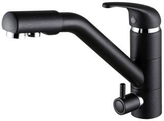 Смеситель для кухни Paulmark Hessen He213017-418 чёрный металлик
