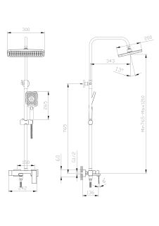 Душевая система с изливом RUSH Thira (TR3635-50White)