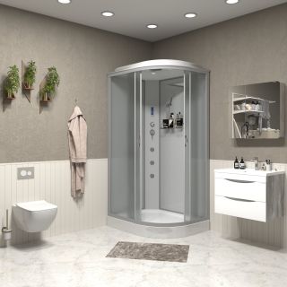 Душевая кабина Niagara NG-3312-14LF с гидромассажем 120x80см серебро/матовое