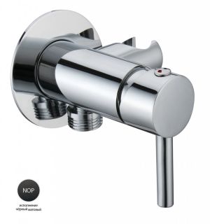 Смеситель для душа и гигиенического душа со штуцером с держателем, чёрный матовый Cezares CZR-DA1-NOP