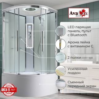 Душевая кабина EM5090LEDT прозрачная