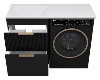 Напольная тумба под раковину Brevita Enfida ENF-07060-022Я под стиральную машину 60см чёрный