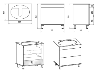 Напольная тумба под раковину Brevita Enfida ENF-06070-0842Я 70см зелёный