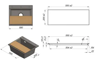 Доска разделочная Ясень Granula ДСК-00005