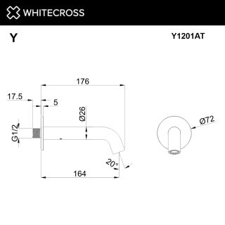 Излив настенный WHITECROSS Y1201AT антрацит