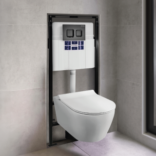 SET Инсталляция Sava Slim Superior+клавиша смыва белый глянец TWIN