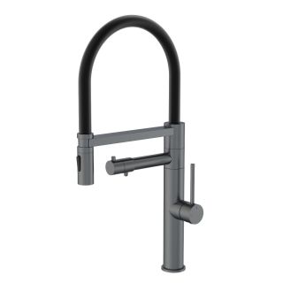 Смеситель для кухни Wonzon & Woghand WW-88458007-BGM с гибким изливом и подключением фильтра тёмный графит