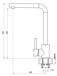 Смеситель для кухни Florentina Фабио антрацит