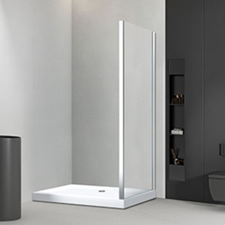 Боковая панель Veconi KP-01, 900х1850 ,хром, стекло прозрачное