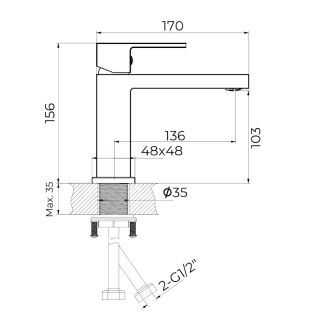 Cмеситель для раковины Knotlor KN-20/RB, бронза