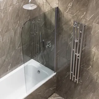 Шторка на ванну на монопетле by Deonria C-140-50-6-T-HM 50см хром матовый/прозрачный