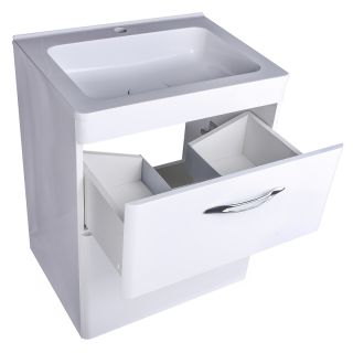 Тумба напольная под раковину Style Line "Каре 80" СС-00002267  (2 ящ.) Люкс белая, PLUS