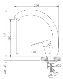 Смеситель для кухни Haiba HB41801-2 сталь