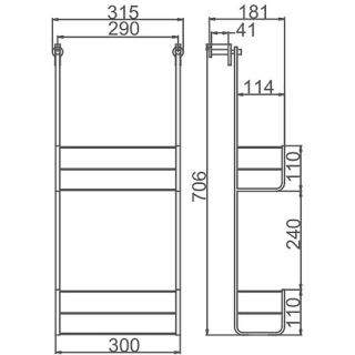 Полка Gappo G333-2 хром