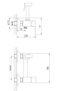 Гигиенический душ со смесителем Haiba HB5513-4 бронза