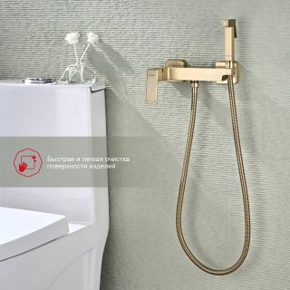Гигиенический душ со смесителем Raglo R01.51.03 золотой сатин
