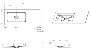 Раковина-моноблок Armadi Art Quatro 793-120-A-L чаша слева 120 см антрацит