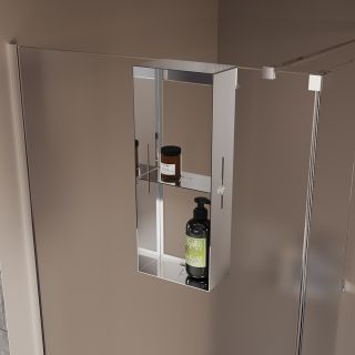 Полка для душевого ограждения Grange, 508x102x204, полированная сталь