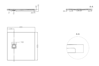 Душевой поддон Salini Oasi S-Stone 120323MRF 80x80см RAL полностью