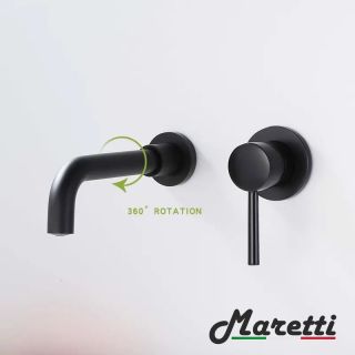 Смеситель для раковины встраиваемый Maretti Eleganza Black ENB32RF13, черный