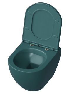 Унитаз подвесной Grossman GR-4455OLMS безободковый зелёный матовый