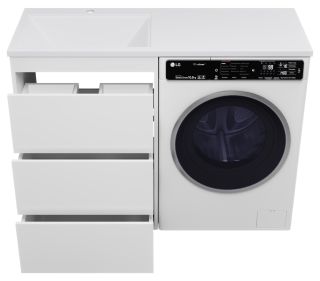 Напольная тумба под раковину Brevita Grafit GRA-01060-023Я под стиральную машину 60см белый