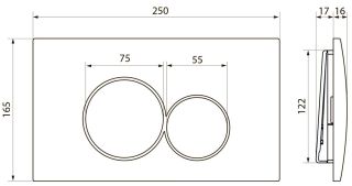 Клавиша смыва Point Виктория PN44061C хром