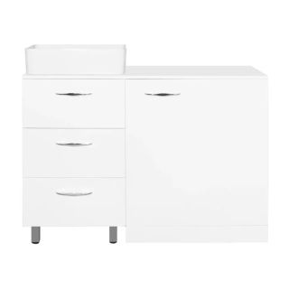 Тумба STYLE LINE ЛС-000010046 "Берн 120" (3 ящ.) со столешницей, белая, PLUS под стиральную машинку