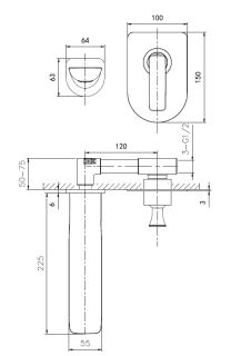 Встраиваемый смеситель для раковины Wonzon & Woghand Shark WW-481701-CR хром
