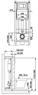 Комплект Berges 4в1 042443: инсталляция ATOM Line 410 кнопка глянцевый хром унитаз Albit S сиденье Top Slim SO