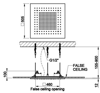 Верхний душ Gessi Minimali 57907.238 50 см сталь