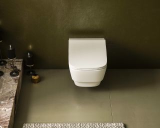 Подвесной унитаз Boheme Bello 971-2-W безободковый с функцией биде белый глянец