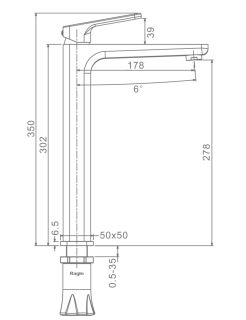 Высокий смеситель для раковины Raglo R51.15.06 чёрный