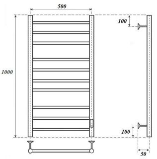 Полотенцесушитель электрический Point Аврора PN10850W 50x100см белый