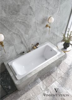 Ванна чугунная Vinsent Veron Italon VIT1707045H 170x70см с отверстиями для ручек