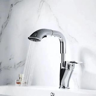 Смеситель для раковины Shevanik S5121 с выдвижным изливом хром