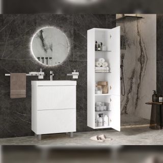 Тумба под раковину напольная Velvex Edge tn.EDG.9696.60.2Y белый глянец, 60 см