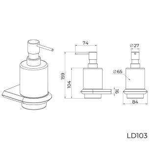 Дозатор жидкого мыла Knotlor LD103RB, бронза