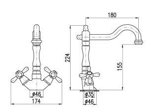 Смеситель для раковины Rav Slezak Morava retro MK321.5/8BC белый